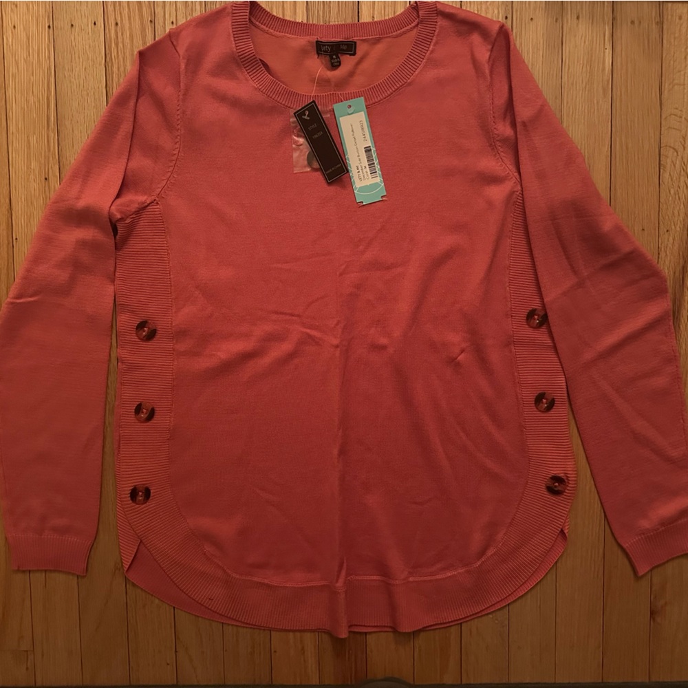 NEW Lety & Me December Side Button Detail Pullover